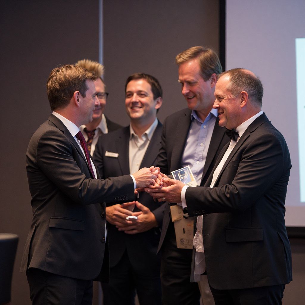 Award ceremony moment